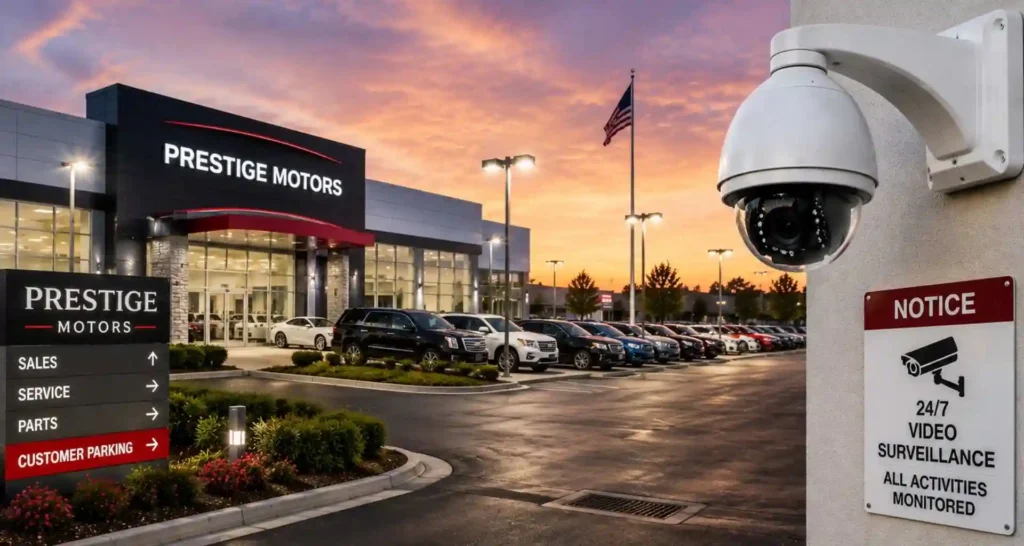 Auto dealership security camera monitoring