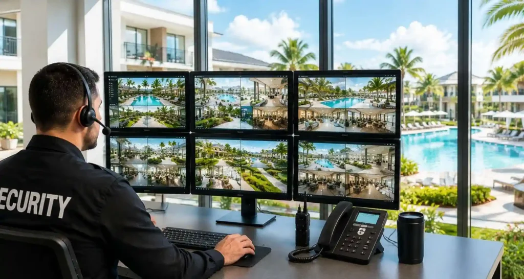 hospitality industry-security camera monitoring